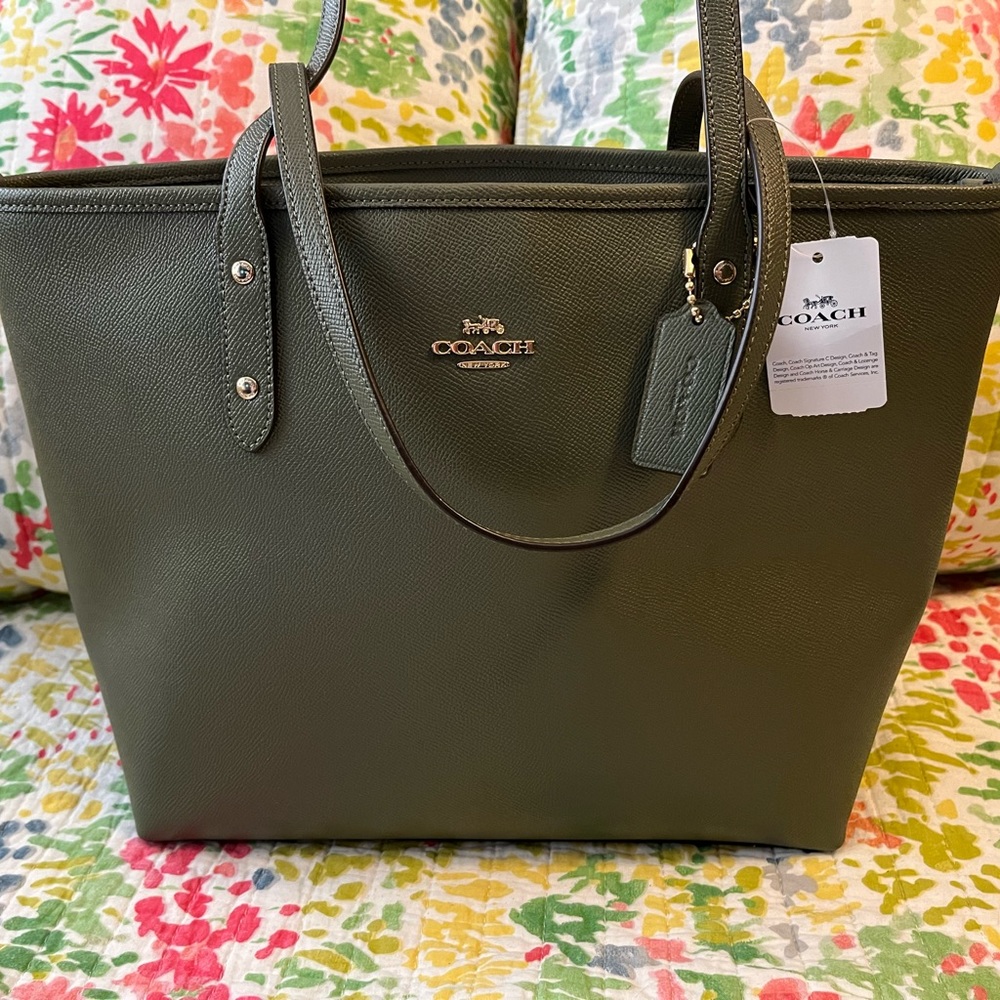Olive Green Coach Shoulder Bag NWT